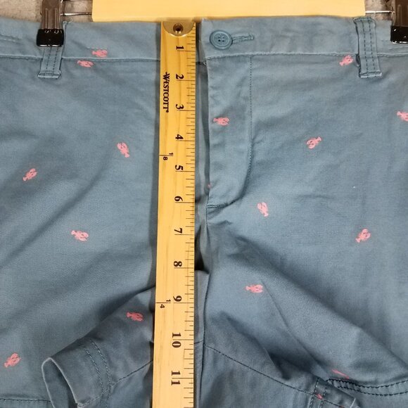 Lot Magellan Chino Shorts Women's 14 Lobsters & Texas Flag 4" Casual Summer Blue - Picture 8 of 16